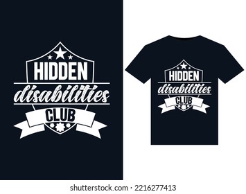 Hidden Disabilities Illustrations For Print-ready T-Shirts Design