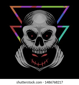 Hidden evil skull illustration for your company or brand