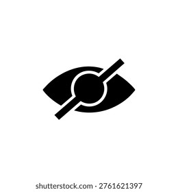 Hidden eye icon with diagonal slash for privacy
