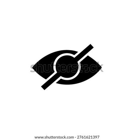 Hidden eye icon with diagonal slash for privacy
