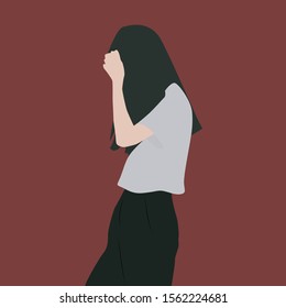 Hidden face, illustration, vector on white background.