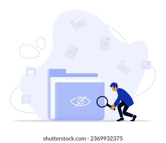 Hidden file concept illustration. Suitable for web landing page, ui, mobile app, editorial design, flyer, banner, and other related occasion.