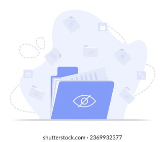 Ilustración de concepto de archivo oculto. Adecuado para página web de aterrizaje, ui, aplicación móvil, diseño editorial, volante, banner y otras ocasiones relacionadas.