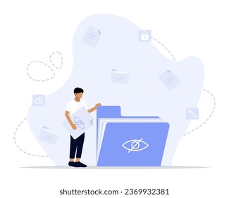 Hidden file concept illustration. Suitable for web landing page, ui, mobile app, editorial design, flyer, banner, and other related occasion.