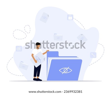 Hidden file concept illustration. Suitable for web landing page, ui, mobile app, editorial design, flyer, banner, and other related occasion.