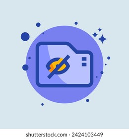 Hidden folder flat illustration. Private signs vector illustration.