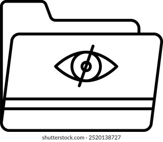 Hidden Folder Vector Line Icon Design