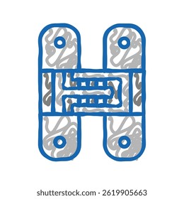 hidden hinges doodle icon sketch vector. hidden hinges sign. isolated symbol illustration