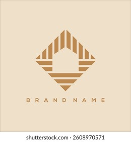 hidden house ornament logo vector
