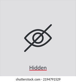 hidden icon vector icon.Editable stroke.linear style sign for use web design and mobile apps,logo.Symbol illustration.Pixel vector graphics - Vector