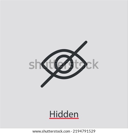 hidden icon vector icon.Editable stroke.linear style sign for use web design and mobile apps,logo.Symbol illustration.Pixel vector graphics - Vector