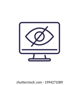 hidden or invisible line icon