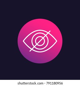 Hidden, invisible vector linear icon