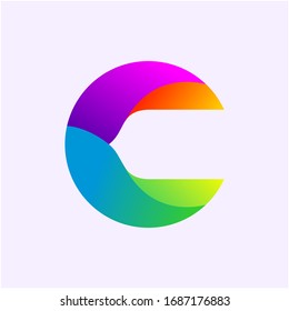 Hidden Letter C Logo Design. With Dynamic Colors. Minimalist Style. Dual Meaning. Negative Space. Vector Illustration.