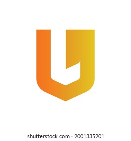 hidden letter L in shield logo vector