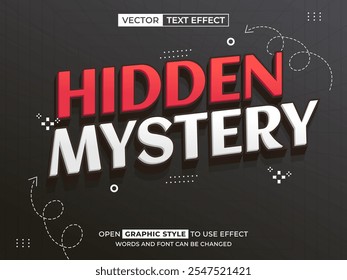 hidden mystery editable text, font effect, 3d text for title