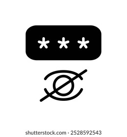 hidden pasword solid icon vector design good for web or mobile app