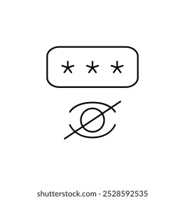 hidden pasword thin outline icon vector design good for web or mobile app