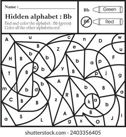 Hidden picture for kids : alphabet B