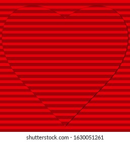 hidden red heart on striped background