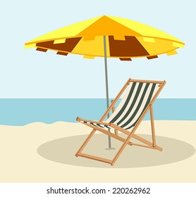 Hidden in the shade from the sun lounger on the beach