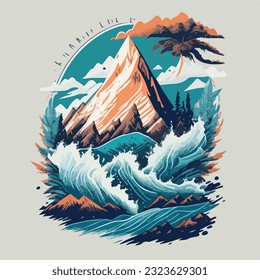 Hidden treasures in the wilderness landscape in vector illustrator