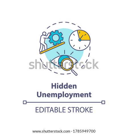 Hidden unemployment concept icon. Labour force problem. Social issue. Covered statistic for unemployed idea thin line illustration. Vector isolated outline RGB color drawing. Editable stroke