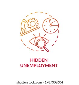 Hidden Unemployment Red Gradient Concept Icon Stock Vector (Royalty ...