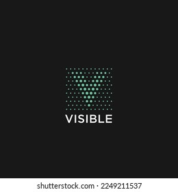 Hidden V letter dots style logo vector abstract icon illustration