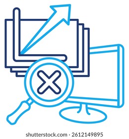Hidden Variables icon represented by chart variable, magnifying glass Dual Line style.