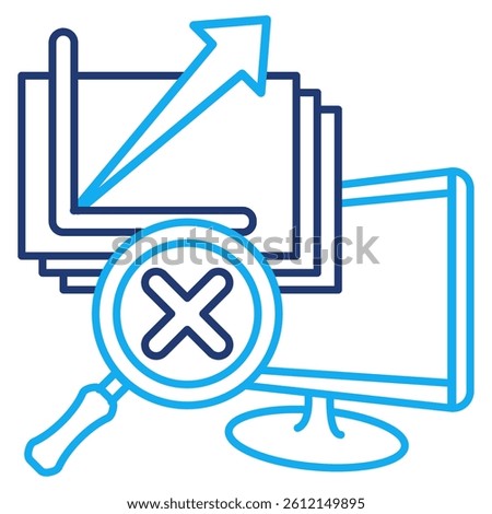 Hidden Variables icon represented by chart variable, magnifying glass Dual Line style.