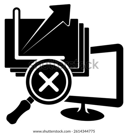 Hidden Variables icon represented by chart variable, magnifying glass Black Filled style.