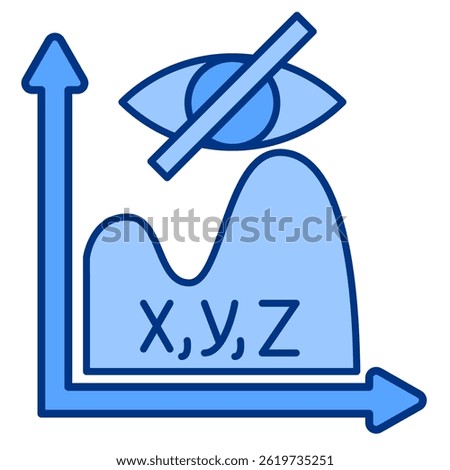 Hidden Variables icon represented by Hidden Variables chart Blue style.