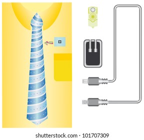 Hidden Video Camera. Miniature video camera for undercover work. Secret Pinhole Camera Necktie