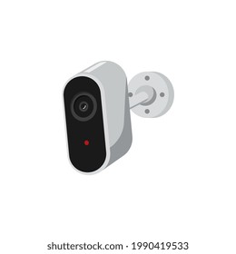 Cámara cctv de videovigilancia oculta, ilustración vectorial plana aislada en fondo blanco. Cámara de observación de vigilancia de seguridad para instalaciones públicas y privadas.