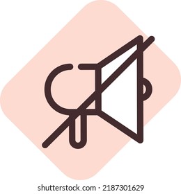 Ocultar icono de anuncios, ilustración, vector en un fondo blanco.
