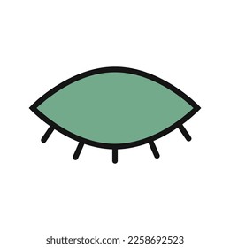 Hide eye line icon isolated on white background. Black flat thin icon on modern outline style. Linear symbol and editable stroke. Simple and pixel perfect stroke vector illustration.