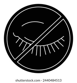 Ocultar el ojo del icono. Símbolo oculto. Icono invisible. Apagado. Signo invisible. Cruzado, ojo discapacitado. Sin vistas. Icono Ciego. No puedo ver. Visibilidad oculta. Discapacidad
