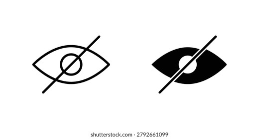 Hide icon graphic set. Vector icons
