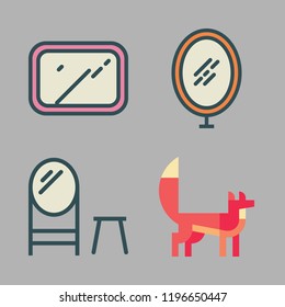 hide icon set. vector set about fox and mirror icons set.