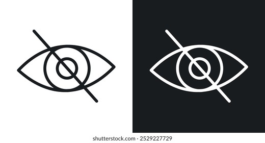 Hide icon in Thin line black color. flat simple vector symbols illustration.