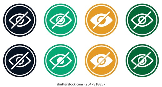 Hide icon vector , eye crossed icon set. Password hide icons vector illustration eps 10.
