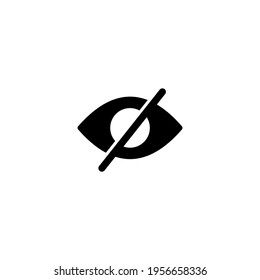 Ocultar el vector de icono. Símbolo de icono ocular aislado en fondo blanco