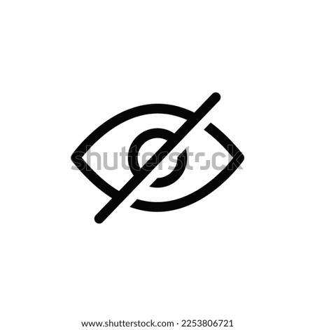 Hide icon vector. Invisible sign
