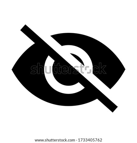 Hide icon. Visibility off icon. Unseen icon. Hidden user symbol.