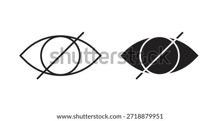 Hide icons set isolated on white background flat vector illustration.