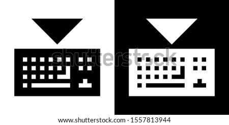 Hide Keyboard. Glyph Icon in White and Black Version.