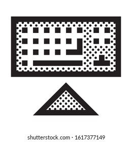 Hide Keyboard. Icon Filled with Dots.