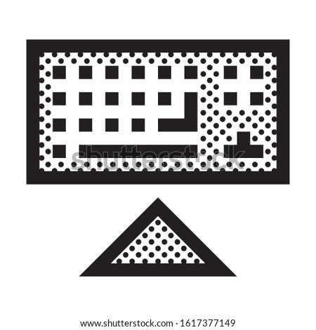 Hide Keyboard. Icon Filled with Dots.