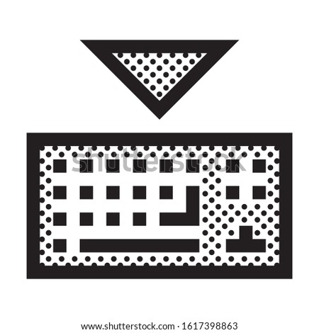 Hide Keyboard. Icon Filled with Dots.
